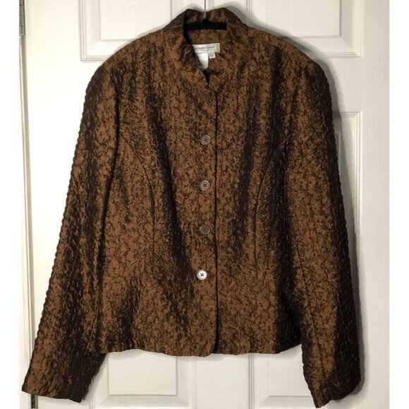 coldwater creek jacket medium Quilted Bronze Casual Lightweight Button Down - Picture 11 of 11